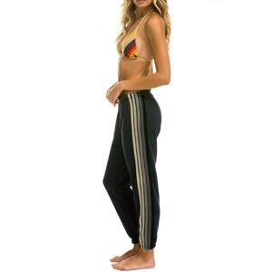 Aviator Nation Classic 5 Stripe Sweatpants - Charcoal/Grey - Size: XL